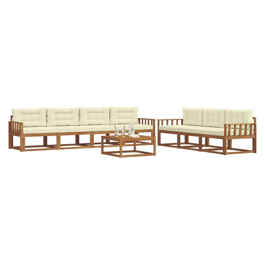 Ensemble de canapés d'extérieur 8 pcs Naturel et Crème - 3