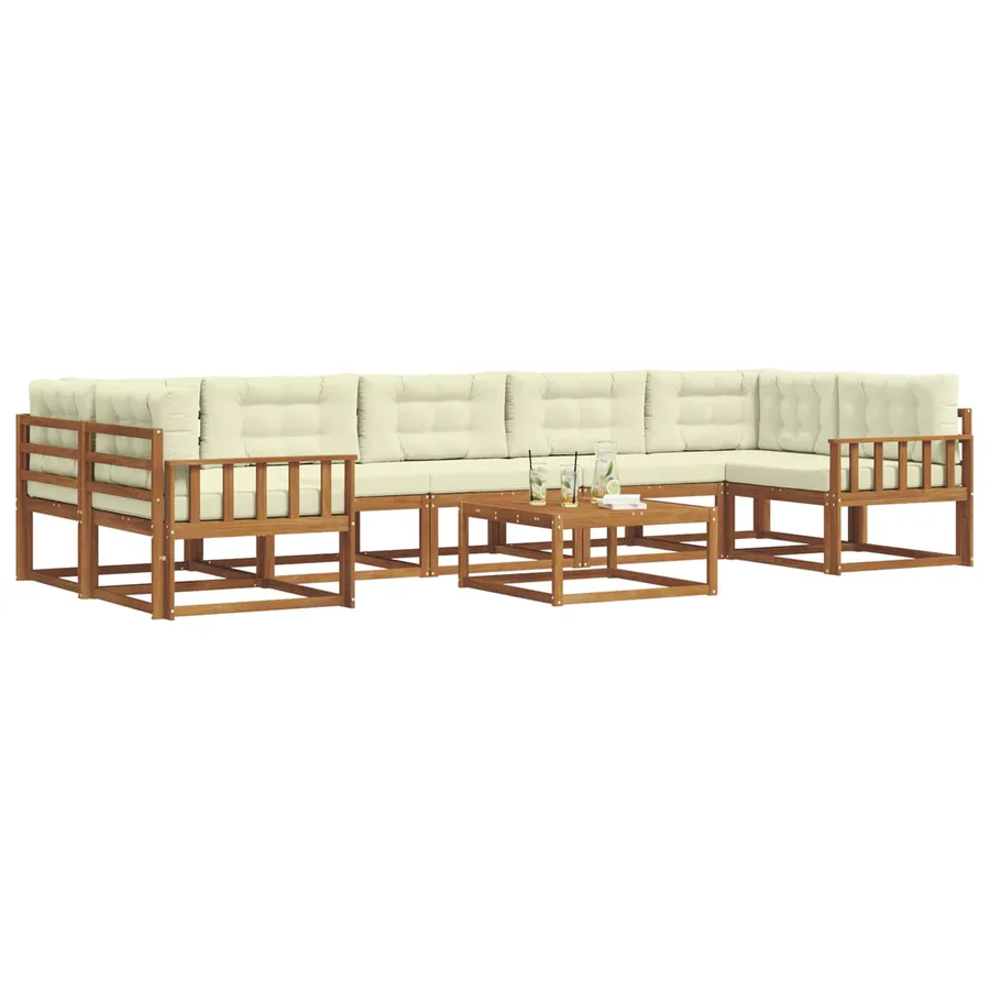 Ensemble de canapés d'extérieur 8 pcs Naturel et Crème - 3