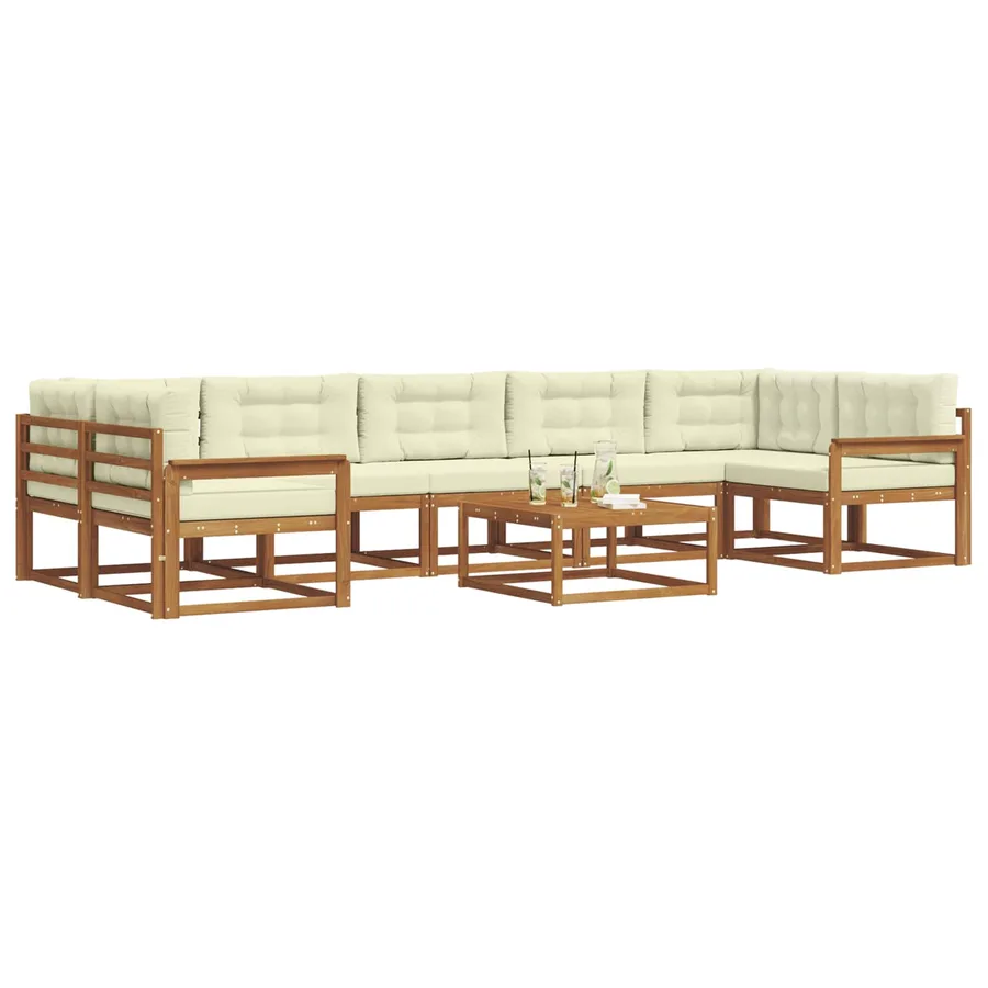 Ensemble de canapés d'extérieur 8 pcs Naturel et Crème - 3