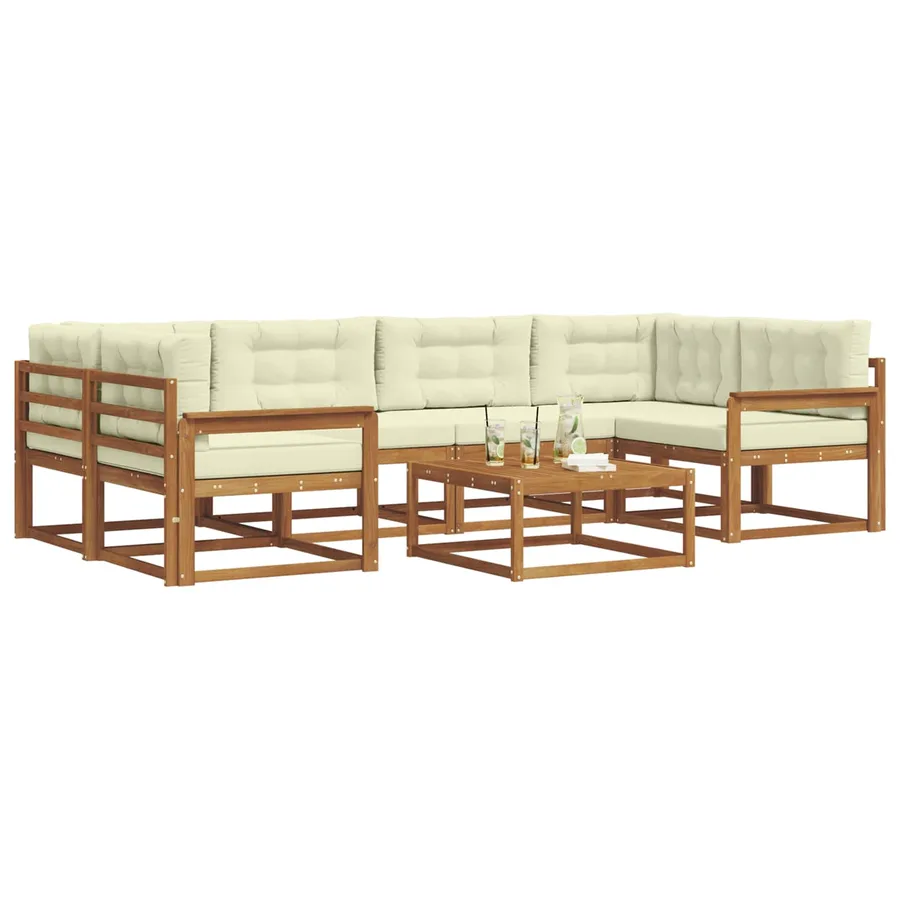 Ensemble de canapés d'extérieur 7 pcs Naturel et Crème - 3