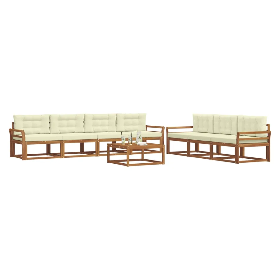 Ensemble de canapés d'extérieur 8 pcs Naturel et Crème - 3