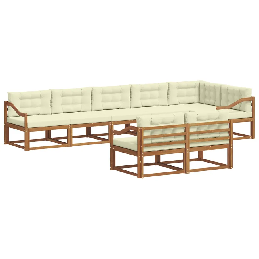Ensemble de canapés d'extérieur 8 pc Naturel et Crème - 2