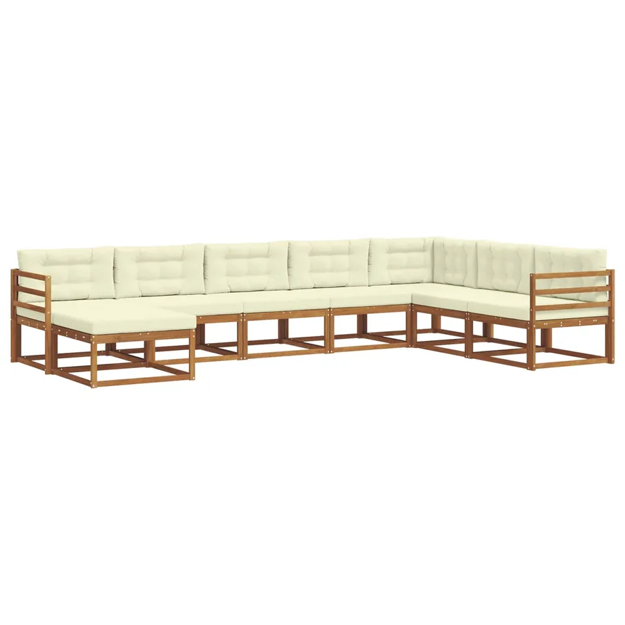 Ensemble de canapés d'extérieur 8 pcs Naturel et Crème - 2