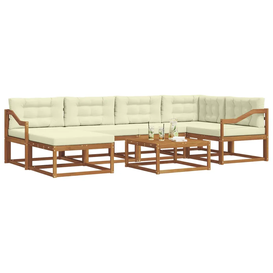 Ensemble de canapés d'extérieur 7 pcs Naturel et Crème - 3