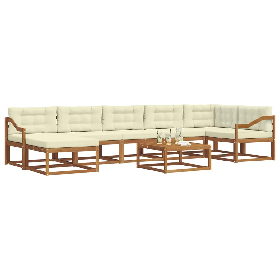 Ensemble de canapés d'extérieur 8 pcs Naturel et Crème - 3