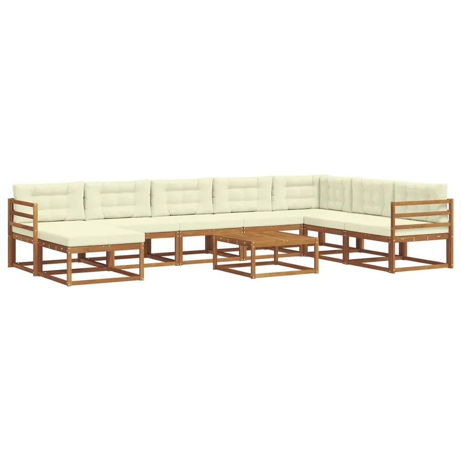 Ensemble de canapés d'extérieur 9 pcs Naturel et Crème - 2