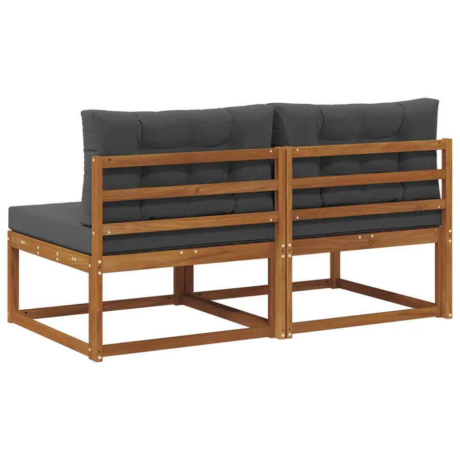 Sofa de milieu extérieur avec coussin 2 Pièce Naturel - 5