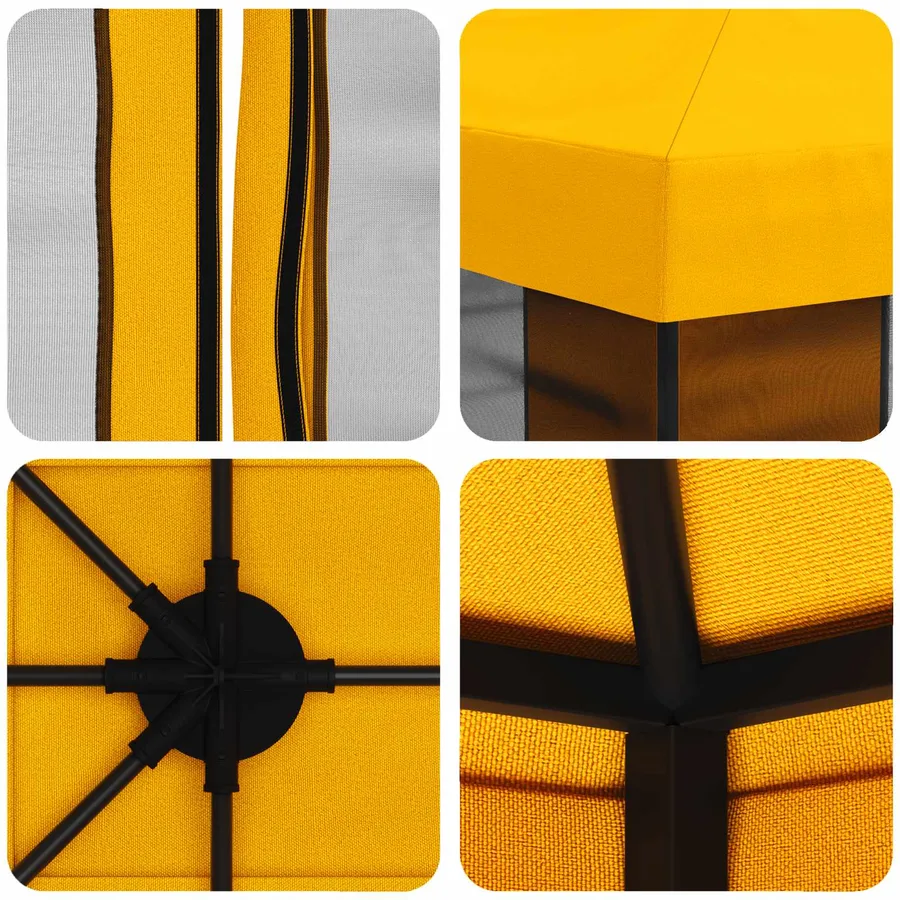 Abri de jardin avec parois 4 × 3 m Jaune Polyester et Acier - 7