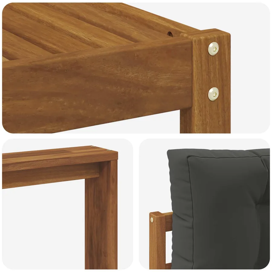 Ensemble de canapés d'extérieur 4 pcs Naturel et Anthracite - 5