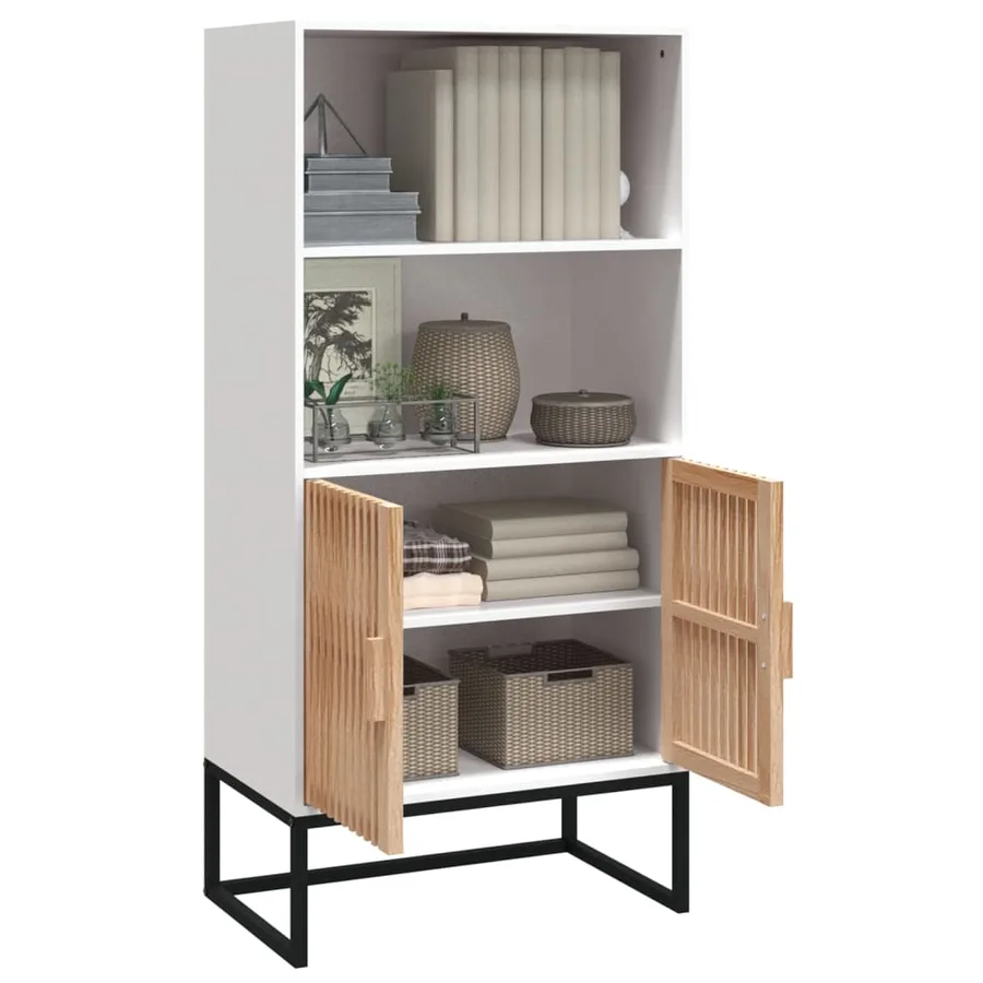 Buffet blanc 60x35x125 cm bois d'ingénierie - 3
