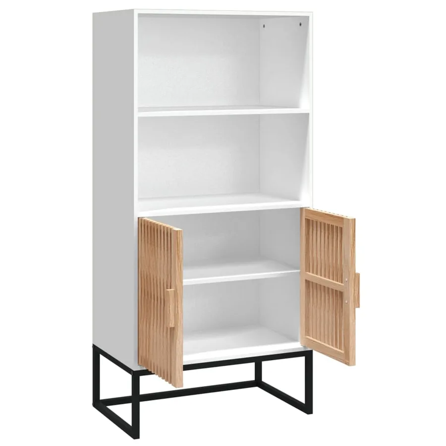 Buffet blanc 60x35x125 cm bois d'ingénierie - 4