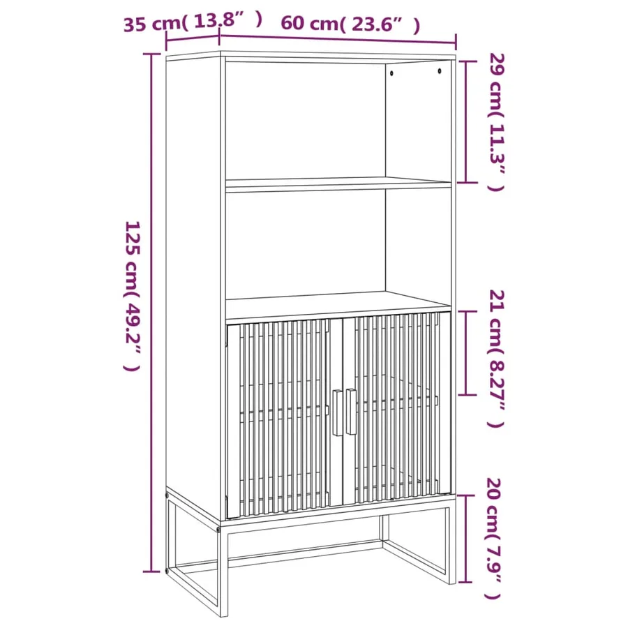 Buffet blanc 60x35x125 cm bois d'ingénierie - 7