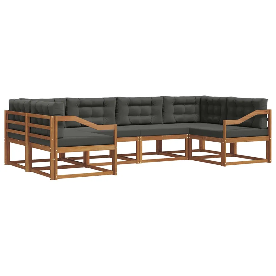 Ensemble de canapés d'extérieur 6 pcs Naturel et Anthracite - 2