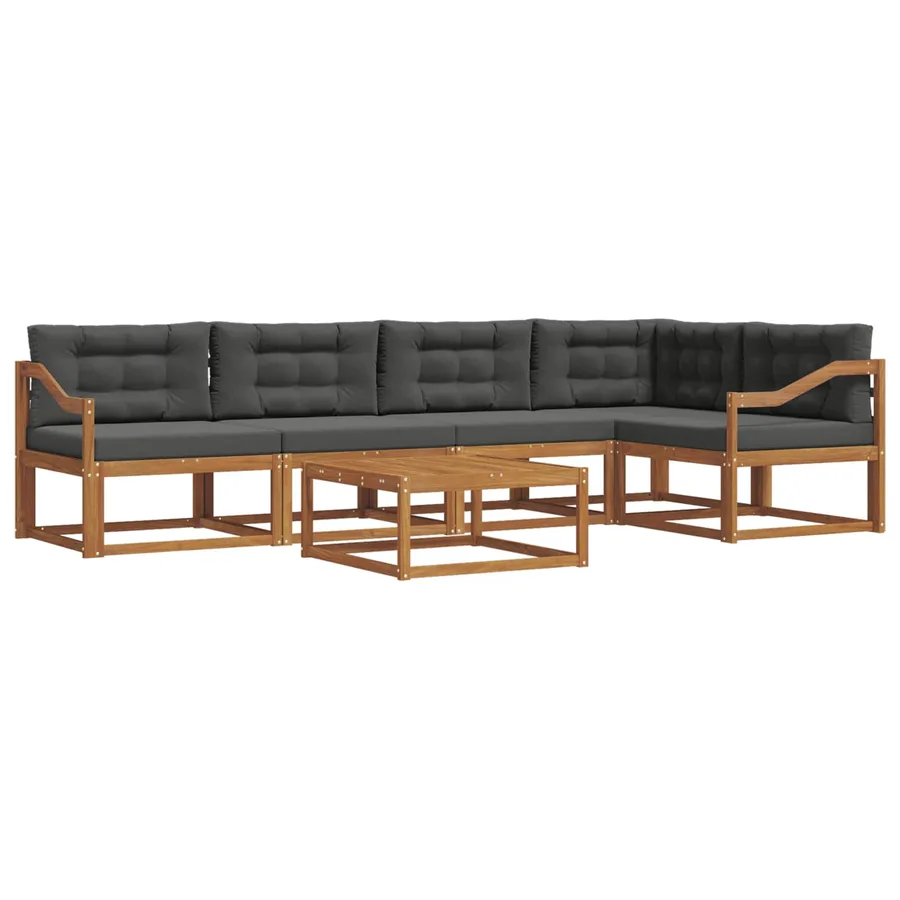 Ensemble de canapés d'extérieur 6 pcs Naturel et Anthracite - 2