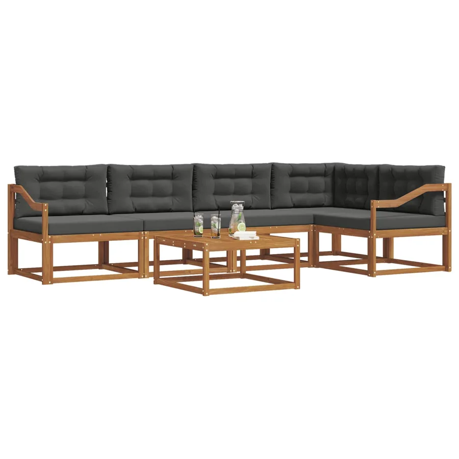 Ensemble de canapés d'extérieur 6 pcs Naturel et Anthracite - 3