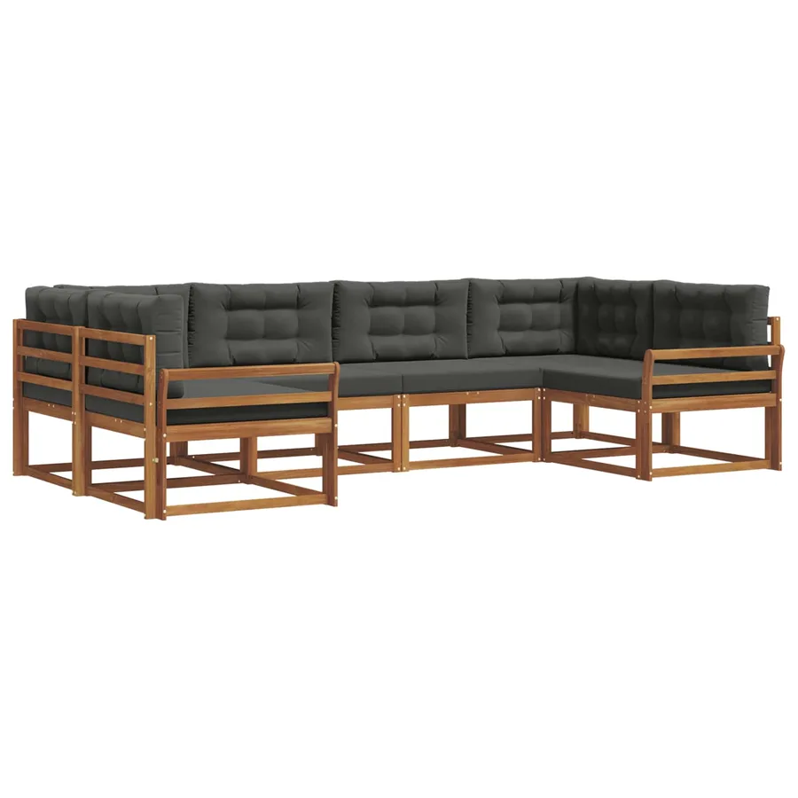 Ensemble de canapés d'extérieur 6 pcs Naturel et Anthracite - 2