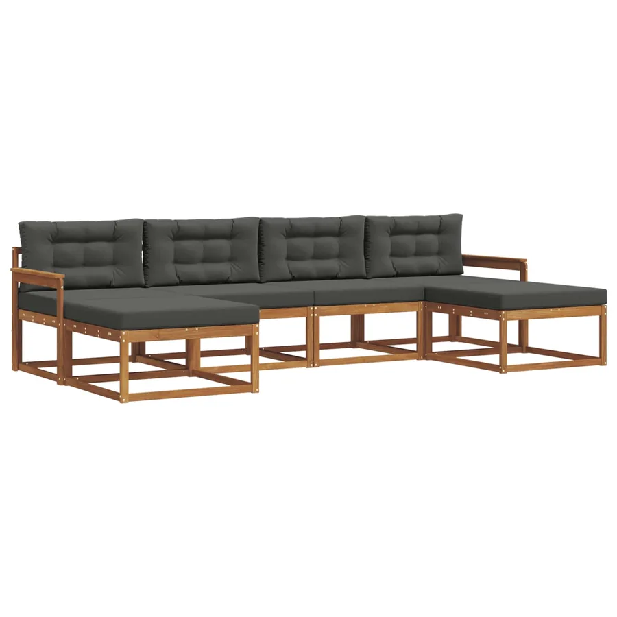 Ensemble de canapés d'extérieur 6 pcs Naturel et Anthracite - 2