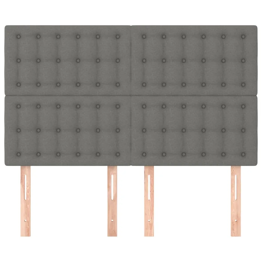Tête de lit Gris foncé 144 x 5 x 118/128 cm Tissu - 3