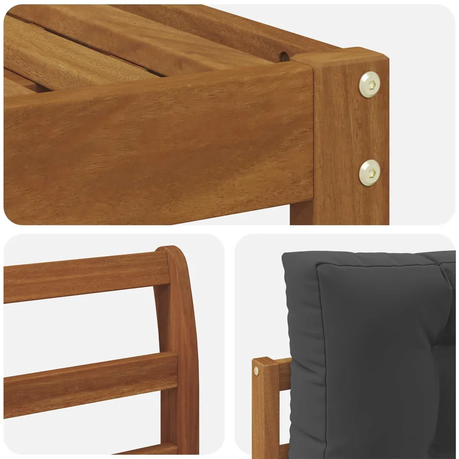 Ensemble de canapés d'extérieur 7 pcs Naturel et Anthracite - 6