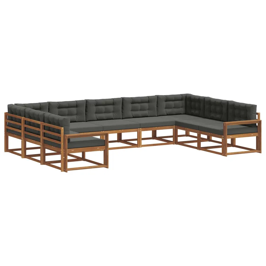 Ensemble de canapés d'extérieur 9 pcs Naturel et Anthracite - 2