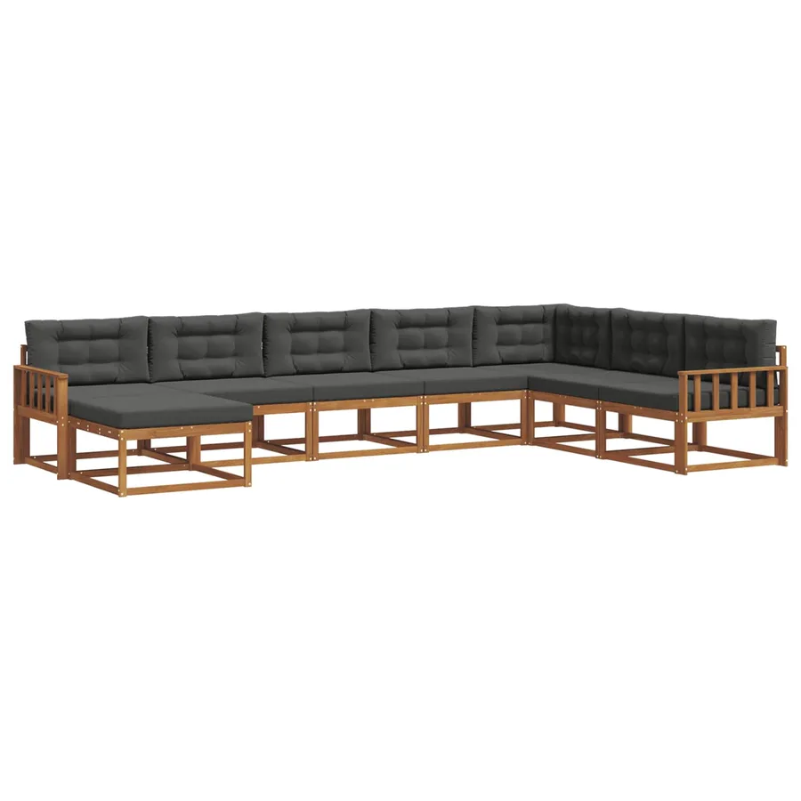 Ensemble de canapés d'extérieur 8 pcs Naturel et Anthracite - 2