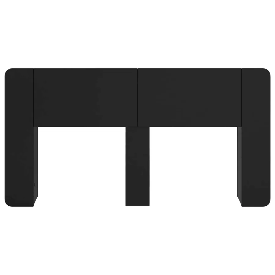 Cabinet de Tête de Lit avec stockage Noir Bois d'ingénierie - 5