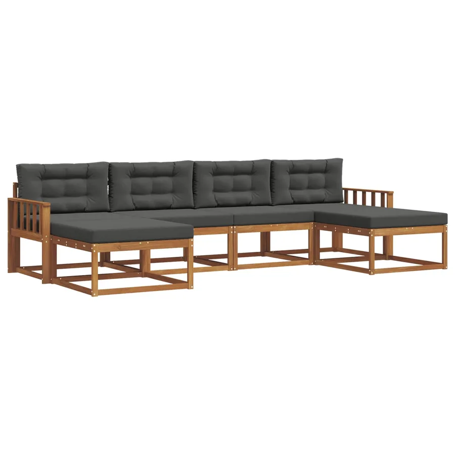 Ensemble de canapés d'extérieur 6 pcs Naturel et Anthracite - 2