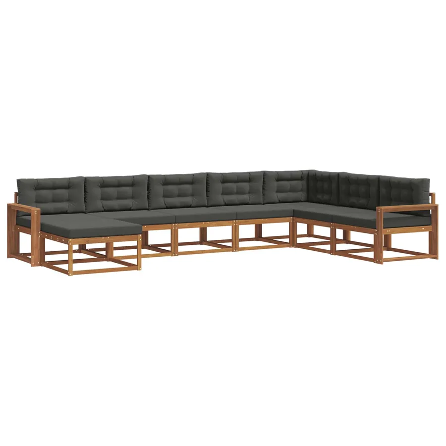 Ensemble de canapés d'extérieur 8 pcs Naturel et Anthracite - 2