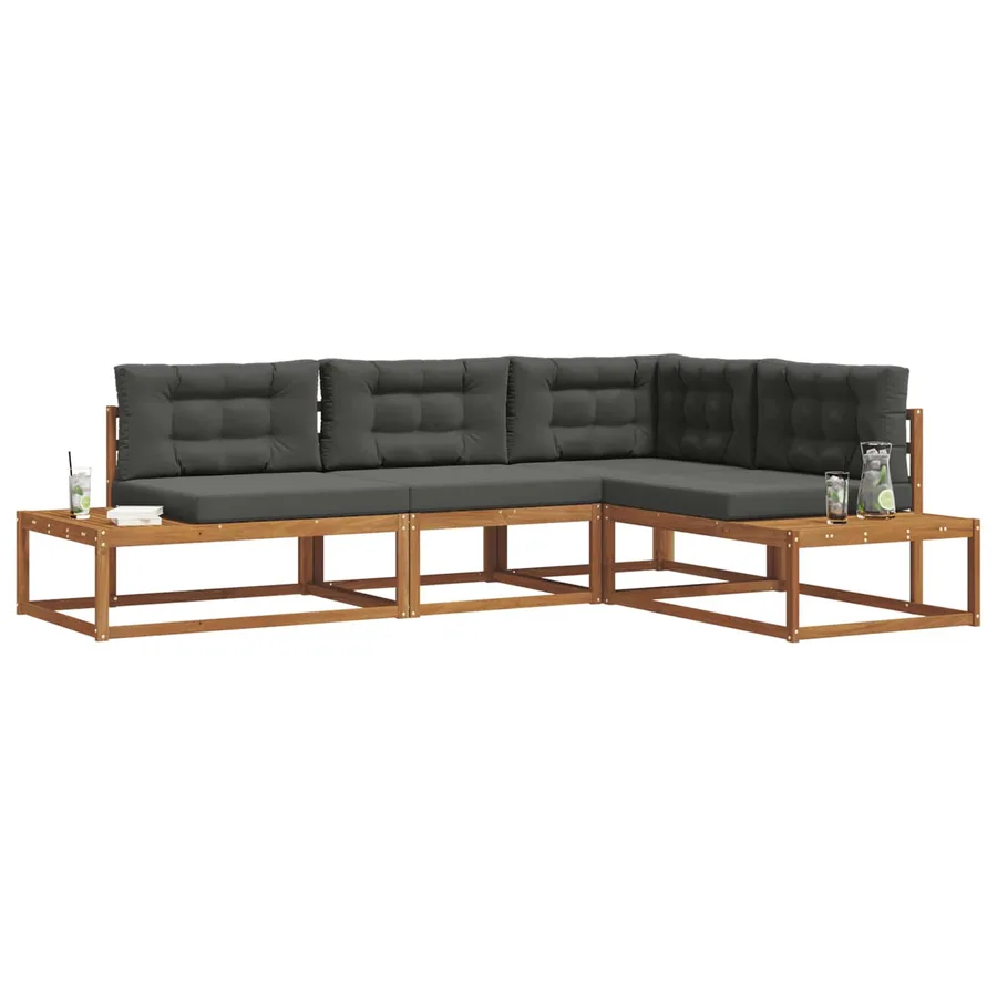 Ensemble de canapés d'extérieur Naturel et Anthracite - 3