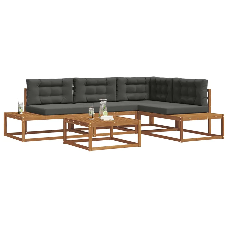 Ensemble de canapés d'extérieur Naturel et Anthracite - 3
