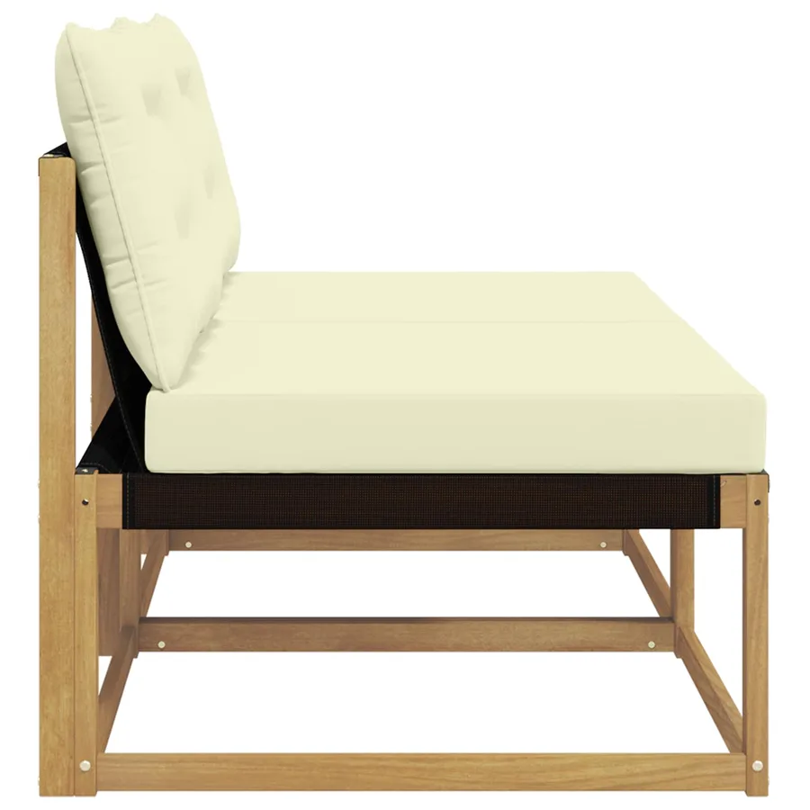 Sofa de milieu extérieur Bois d'acacia massif et Textilène - 5