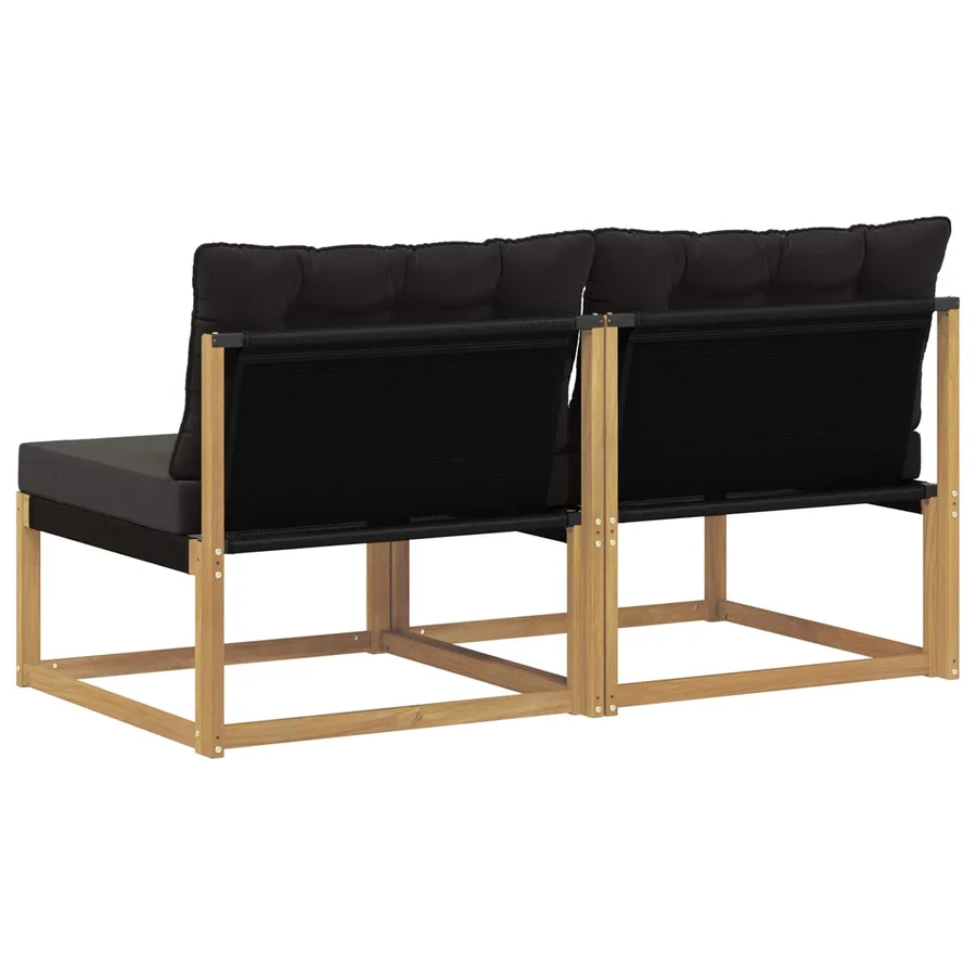 Sofa de milieu extérieur Bois d'acacia massif et Textilène - 6