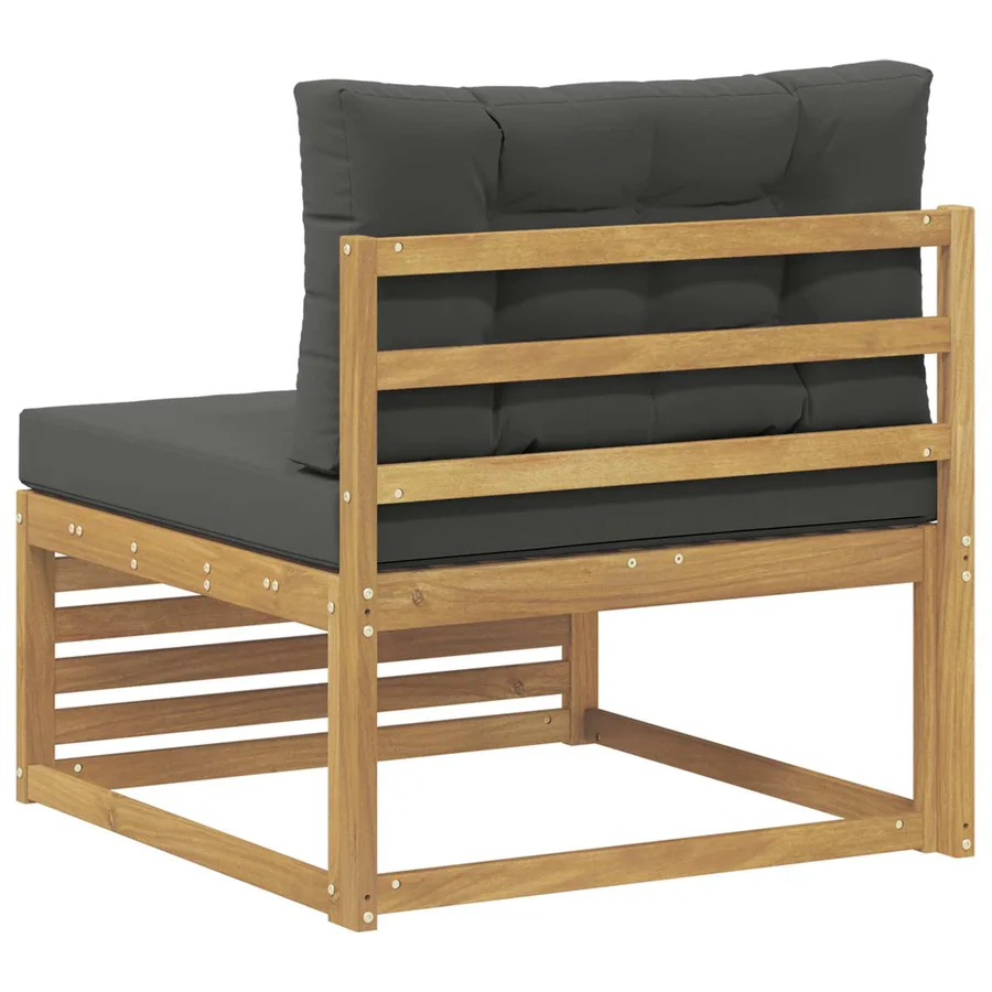 Sofa de milieu extérieur Bois d'Acacia Massif Blanc - 5