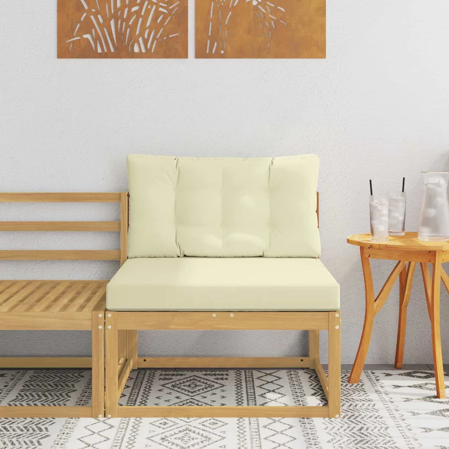 Sofa de milieu extérieur Polyester Blanc