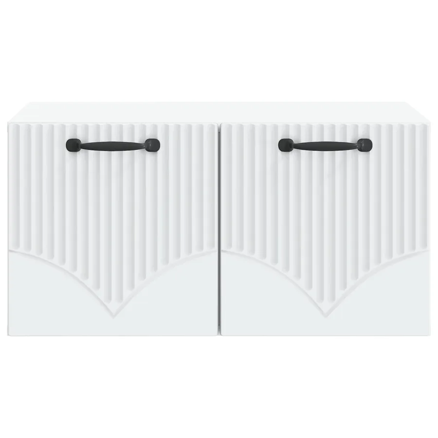 Meuble TV mural Blanc 59,5 x 41 x 30 cm Bois d'ingénierie - 6