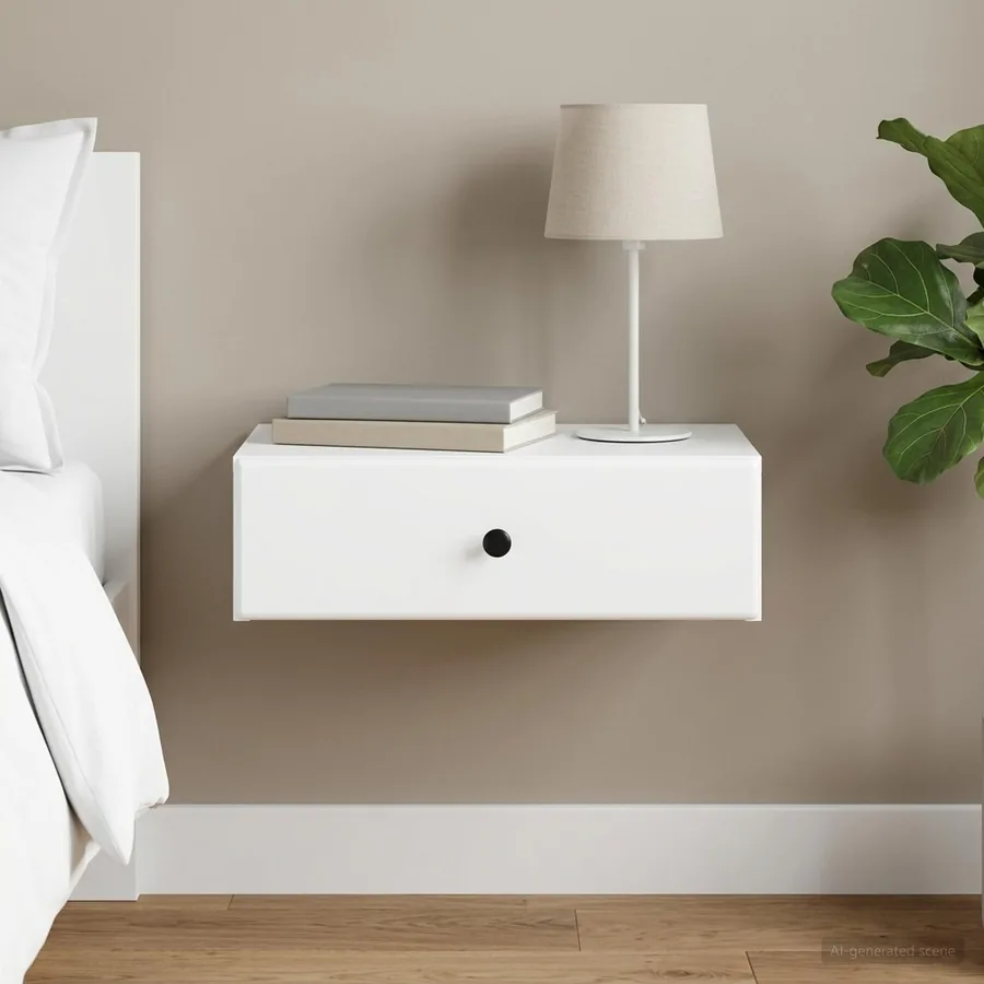Table d'appoint murale Blanc 59 x 34,5 x 17 cm