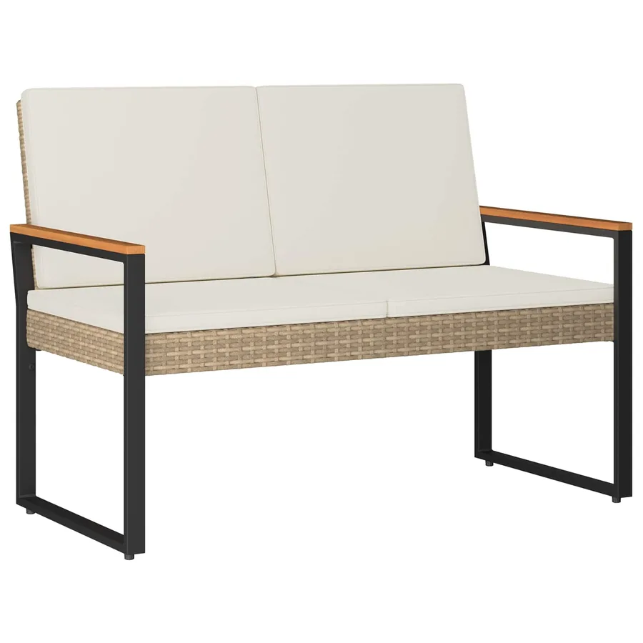Ensemble de meubles d'extérieur 4 pcs Beige et blanc crème - 5