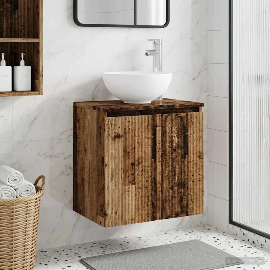 Vanité de lavabo mural Bois ancien 49,5 x 41 x 64,5 cm