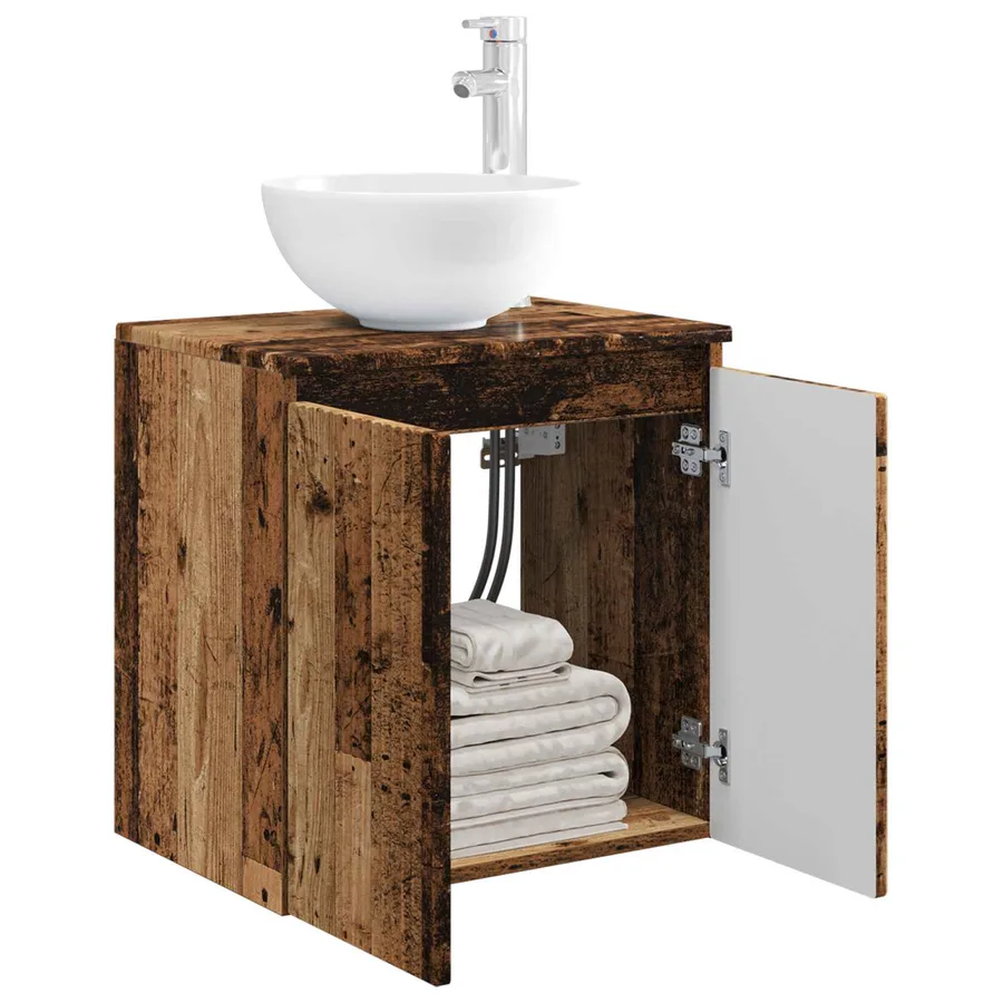Vanité de lavabo mural Bois ancien 49,5 x 41 x 64,5 cm - 3