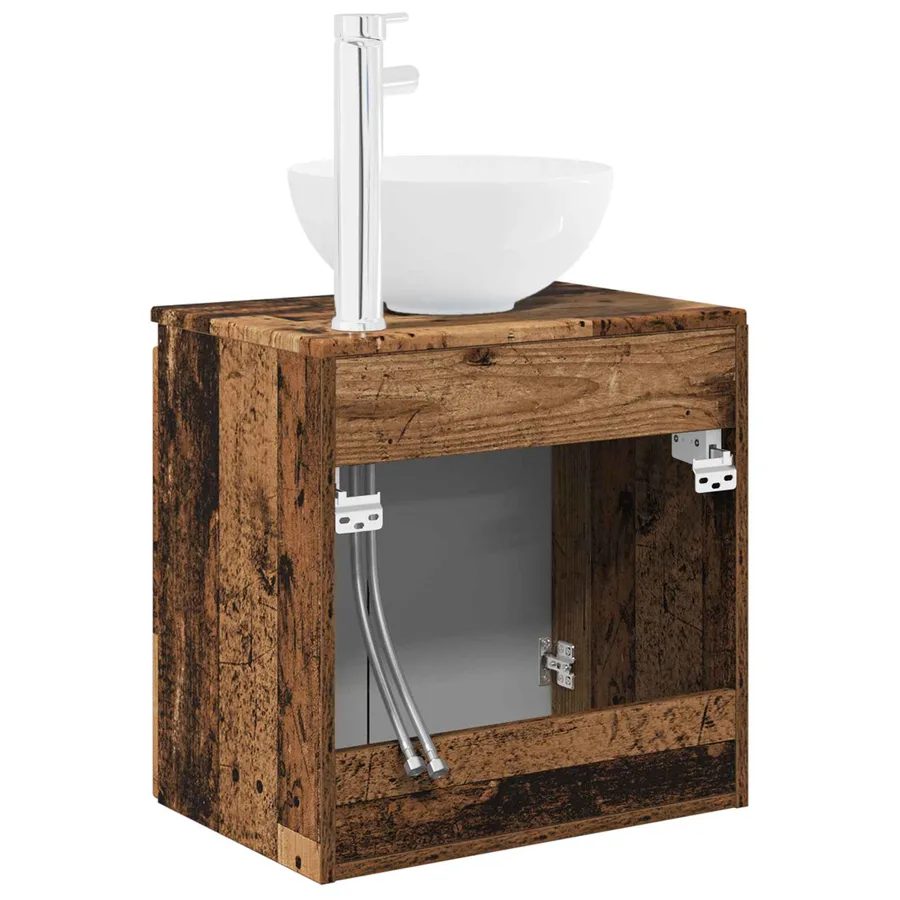 Vanité de lavabo mural Bois ancien 49,5 x 41 x 64,5 cm - 5