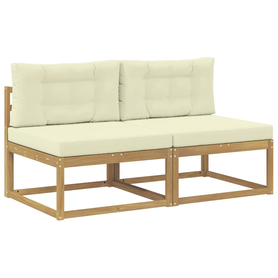 2 Pièce Sofa de milieu extérieur Polyester Blanc - 2