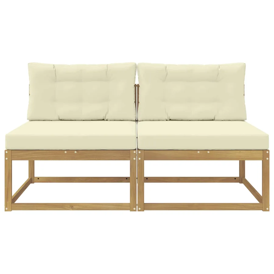 2 Pièce Sofa de milieu extérieur Polyester Blanc - 3