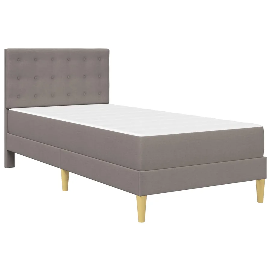 Cadre de lit avec matelas Taupe 80 x 200 cm Tissu - 3