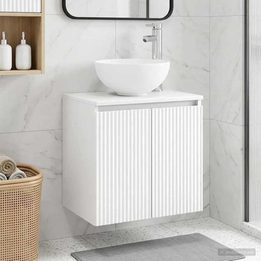 Vanité de lavabo mural Blanc 49,5 x 41 x 64,5 cm
