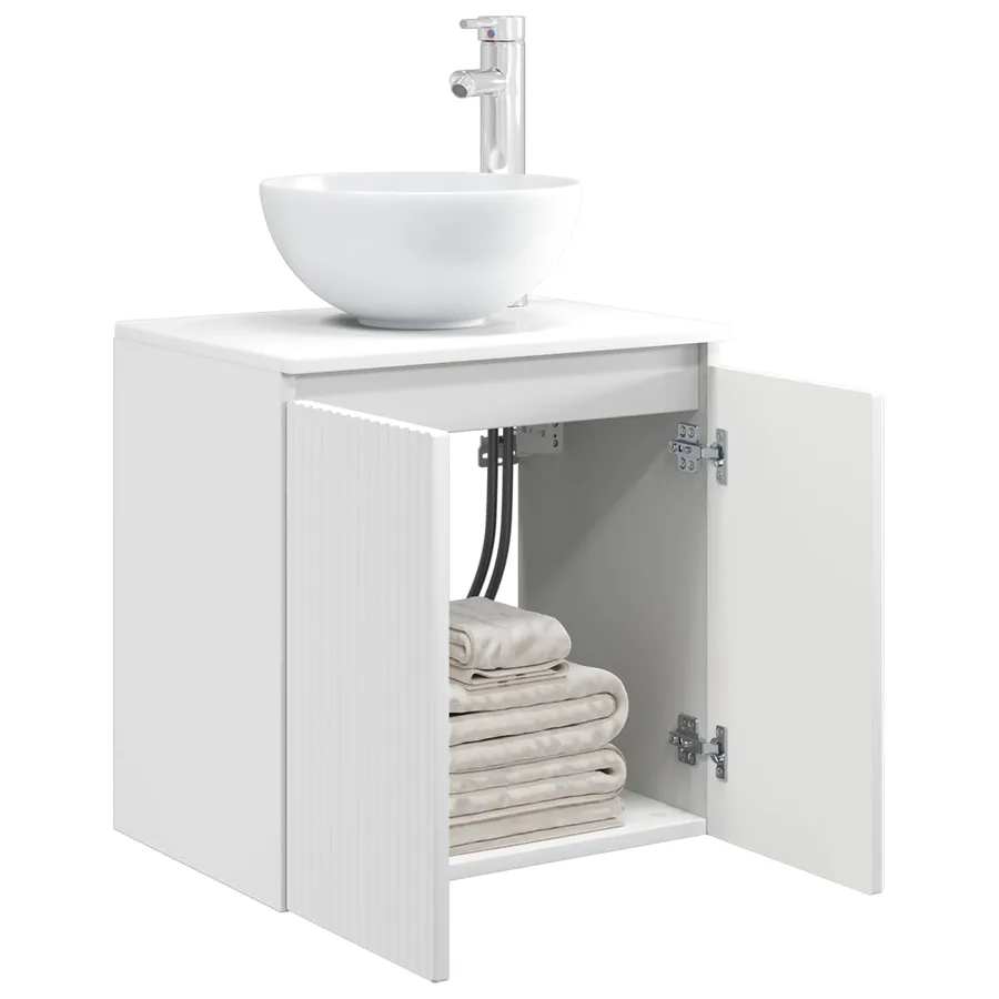 Vanité de lavabo mural Blanc 49,5 x 41 x 64,5 cm - 3