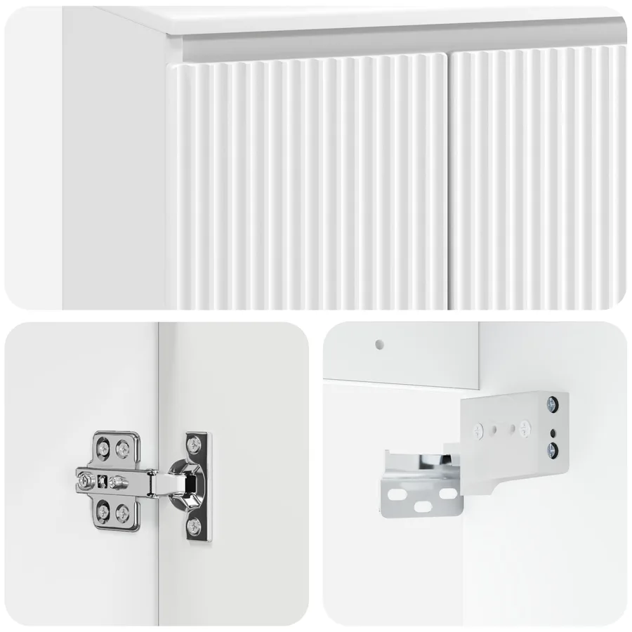 Vanité de lavabo mural Blanc 49,5 x 41 x 64,5 cm - 6