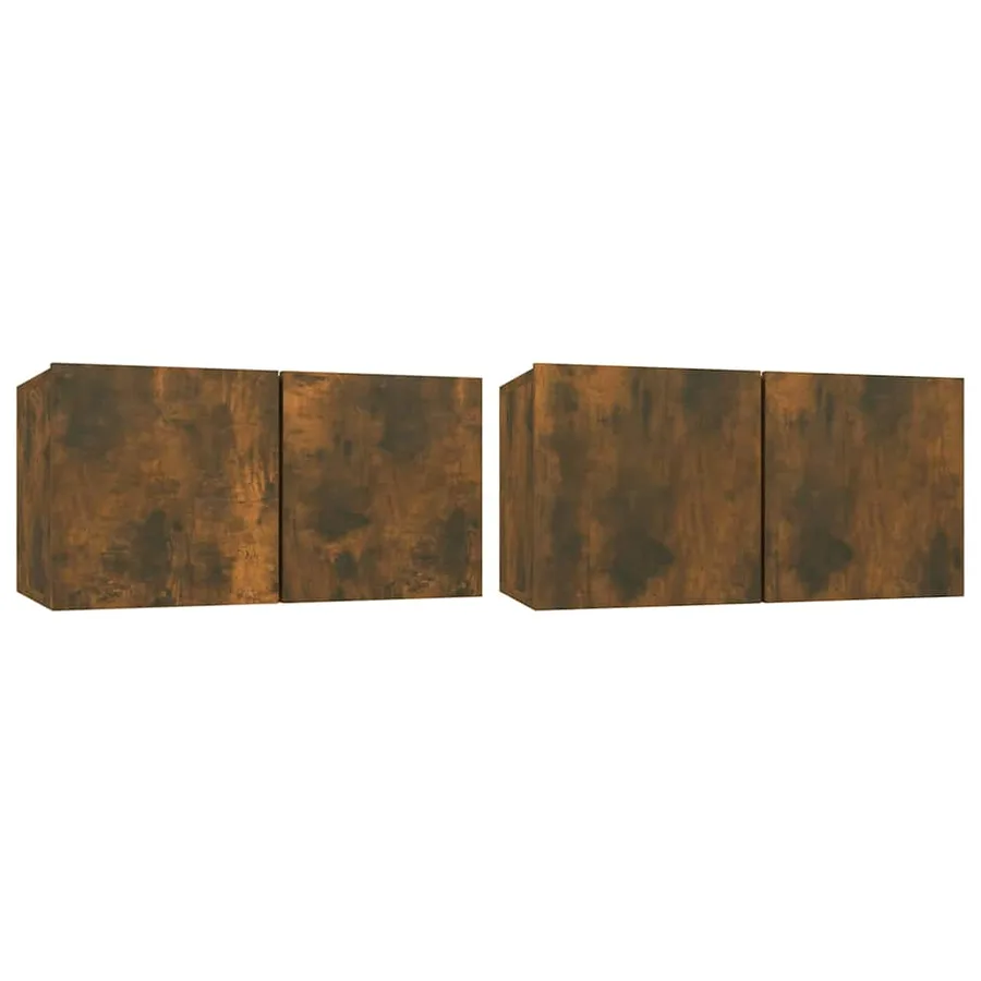 Meubles TV suspendus 2 pcs Chêne fumé 60x30x30 cm - 2
