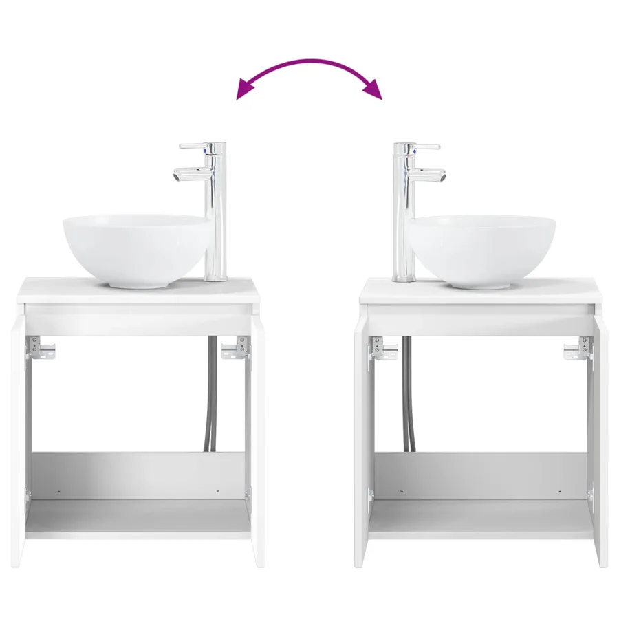 Ensemble d'armoire de salle de bain 5 pcs Blanc - 13