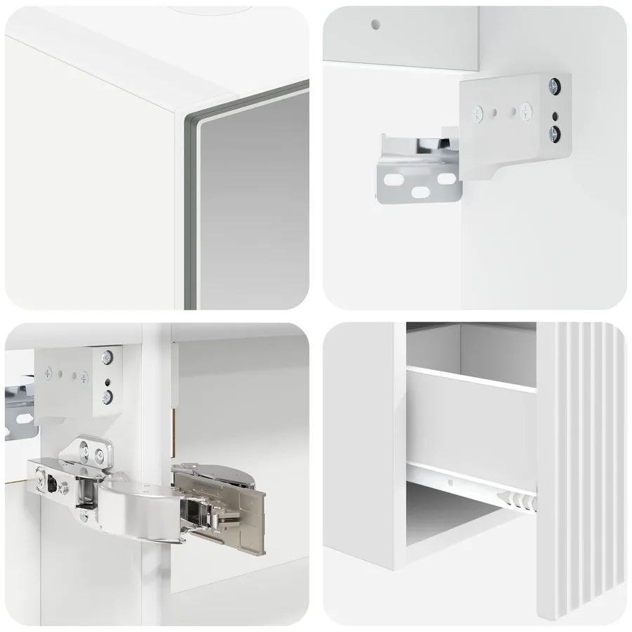 Ensemble d'armoire de salle de bain 5 pcs Blanc - 9