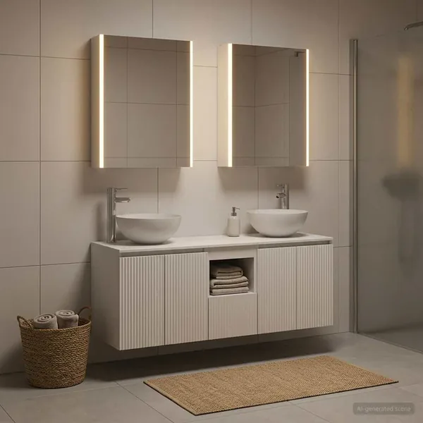 Ensemble d'armoire de salle de bain 5 pcs Blanc